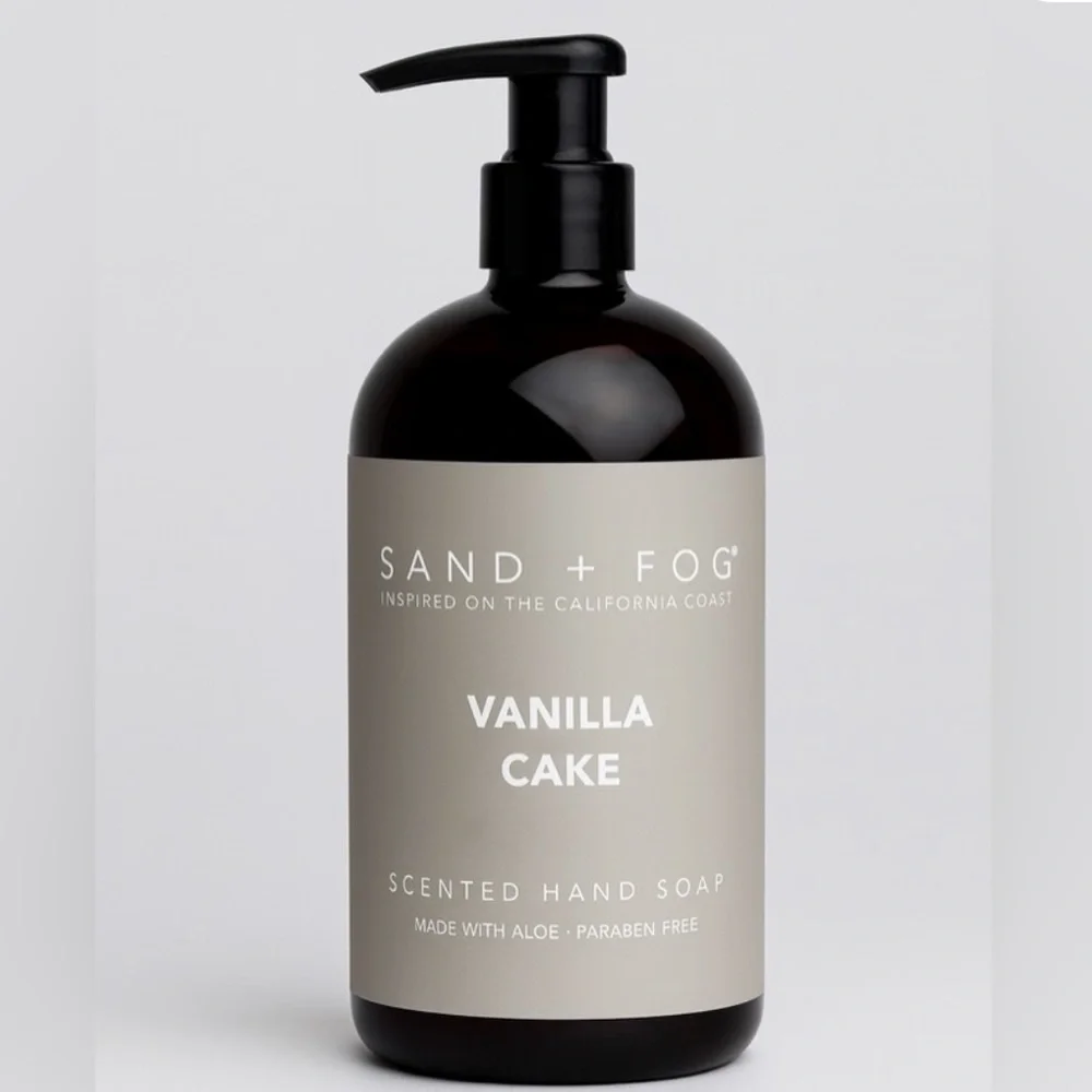 Sand + Fog Vanilla Cake Scented Hand Soap Made with Aloe,‎ Paraben Free, 15.7 oz
